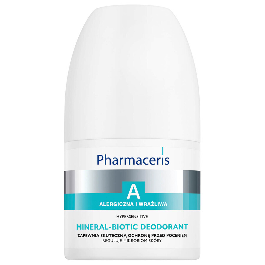 Pharmaceris A Mineral Biotic Hipersensible, desodorante roll-on, 50 ml + Hyaluro-Sensibio, suero hidratante intensivo, 4 ml de regalo