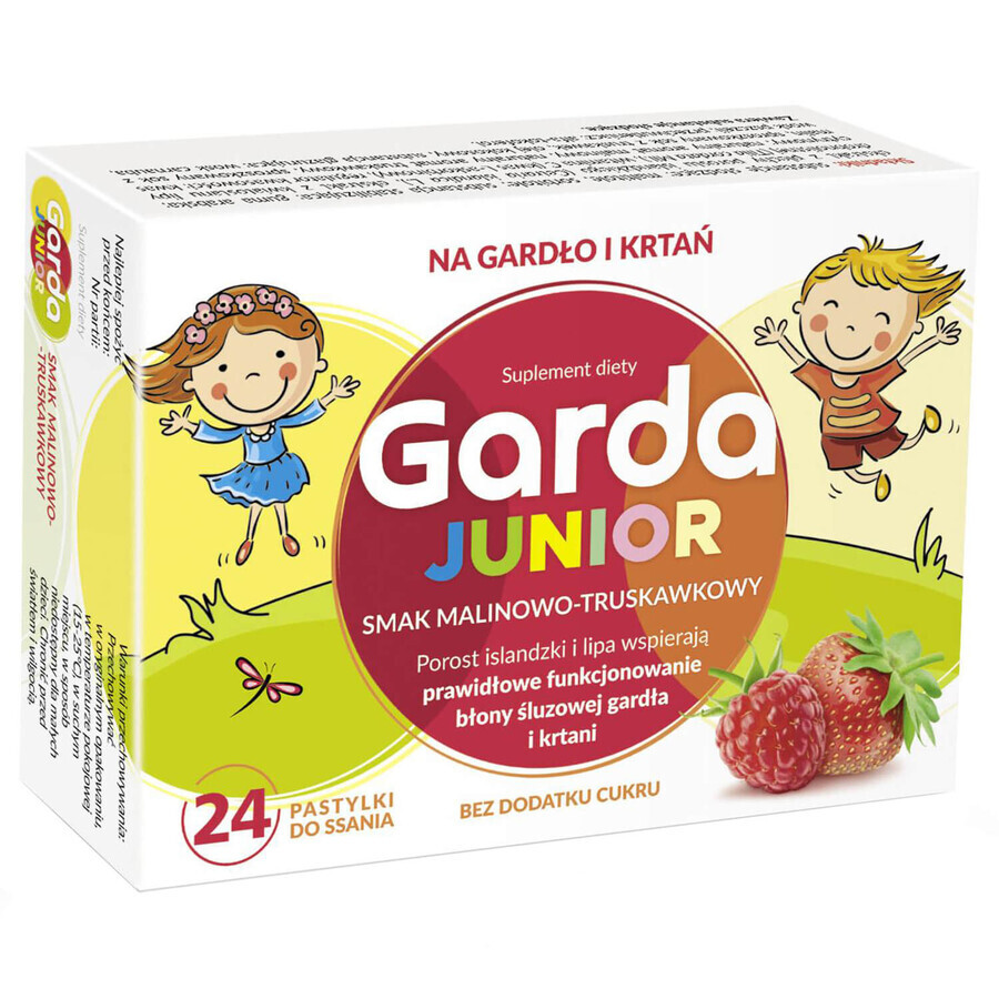 Garda Junior, frambozen- en aardbeiensmaak, 24 tabletten