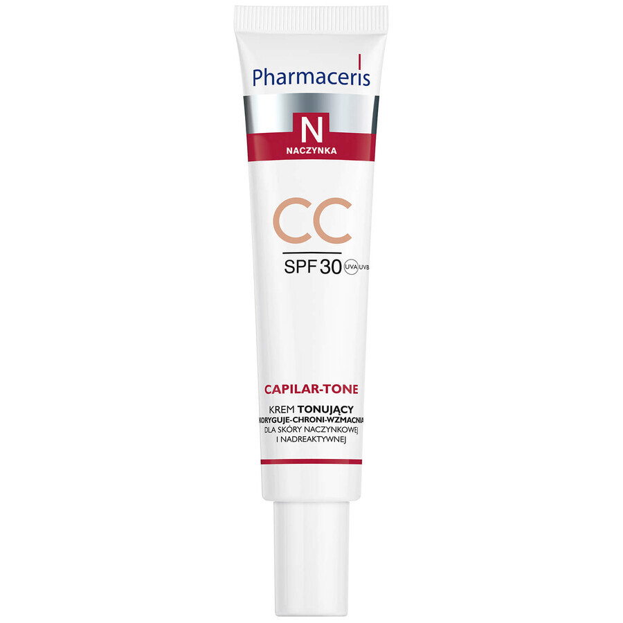 Pharmaceris N Capilar-Tone CC, crema tonificante, pieles vasculares e hiperreactivas, FPS 30, 40 ml + concentrado de vitamina C 1200 mg, fortificante y alisante, 5 ml gratis