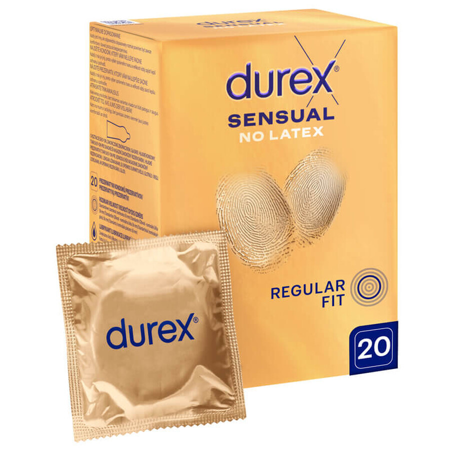 Durex Sensual No Latex, preservativi senza lattice, 20 pezzi