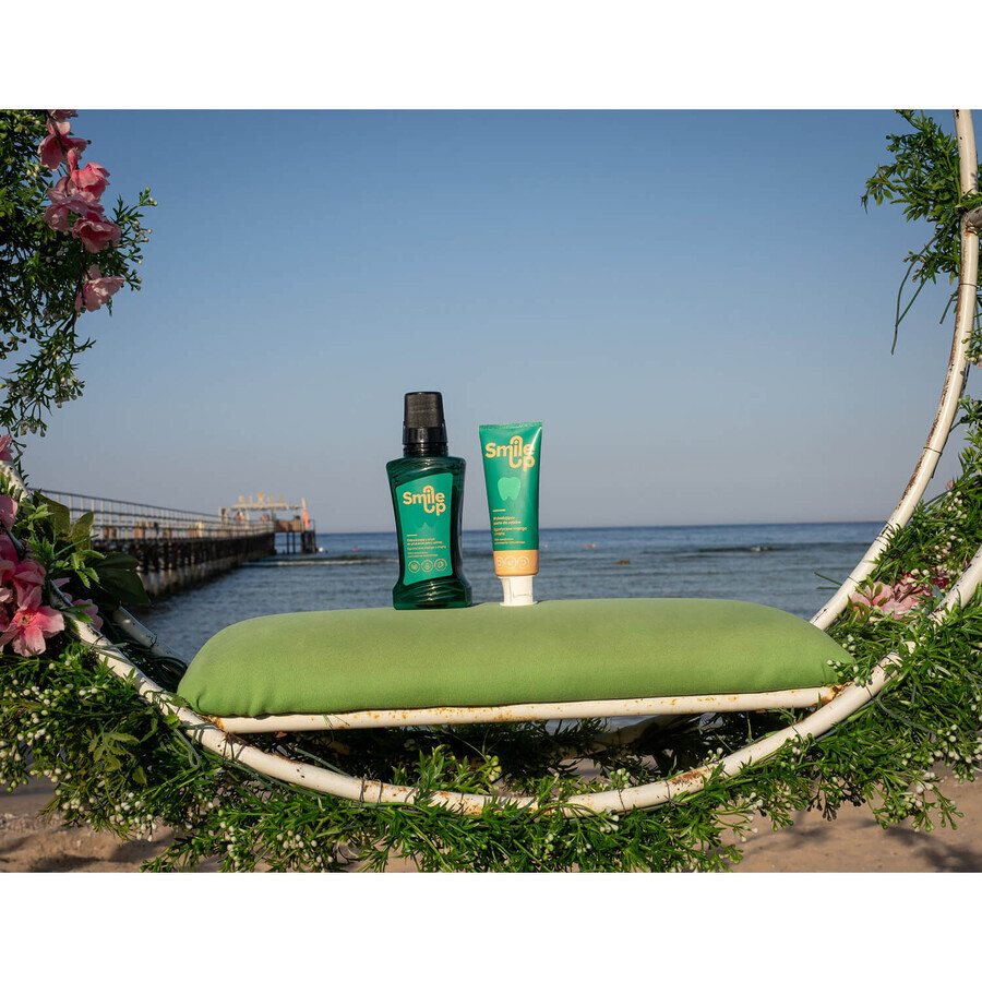 Kit SmileUp, dentifrice blanchissant, mangue exotique à la menthe, 75 ml + bain de bouche rafraîchissant, mangue exotique à la menthe, 250 ml