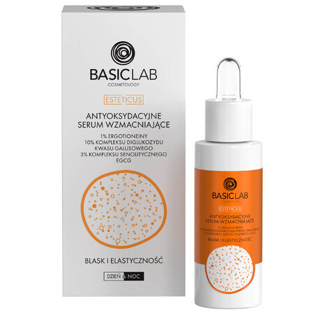 BasicLab Esteticus, suero reafirmante antioxidante, 1% ergotioneína, 30 ml