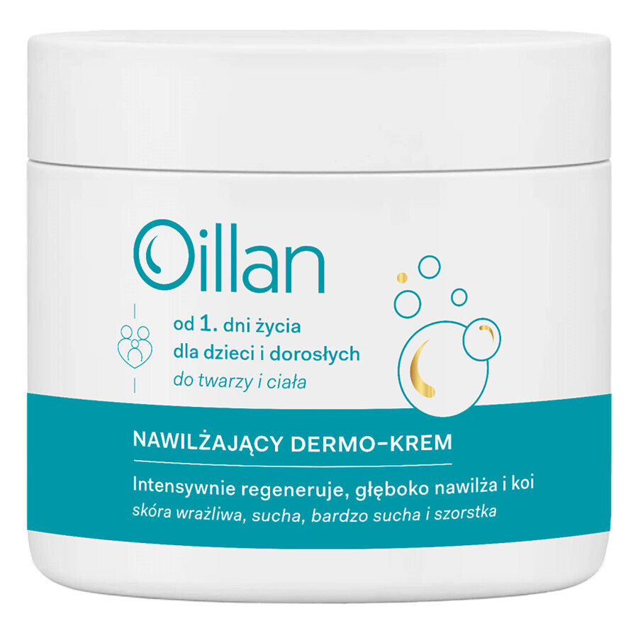 Oillan dermo crema idratante, dal primo giorno di vita, 500 ml + gel detergente all'olio, dal primo giorno di vita, 50 ml in omaggio