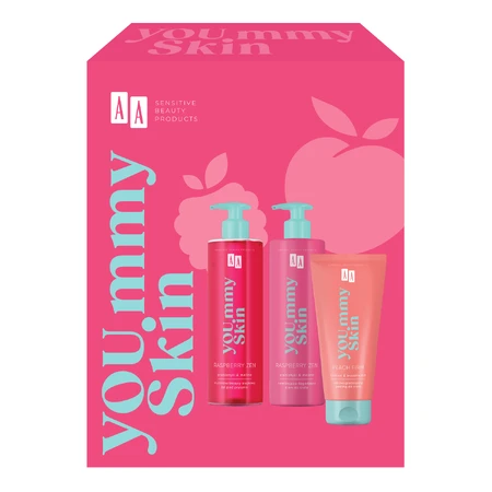 AA You.mmy Skin set, lichaamscrème 400 ml + douchegel met olie 400 ml + bodyscrub 200 ml