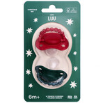 Luu Kids set, fopspeen, positionering, silicone, Holy Green & Santa Red, vanaf 6 maanden, 2 stuks