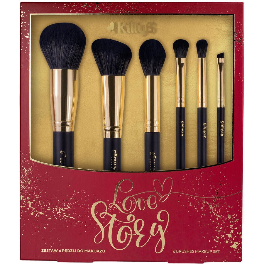 Set KillyS Love Story, pennelli da trucco, 6 pezzi