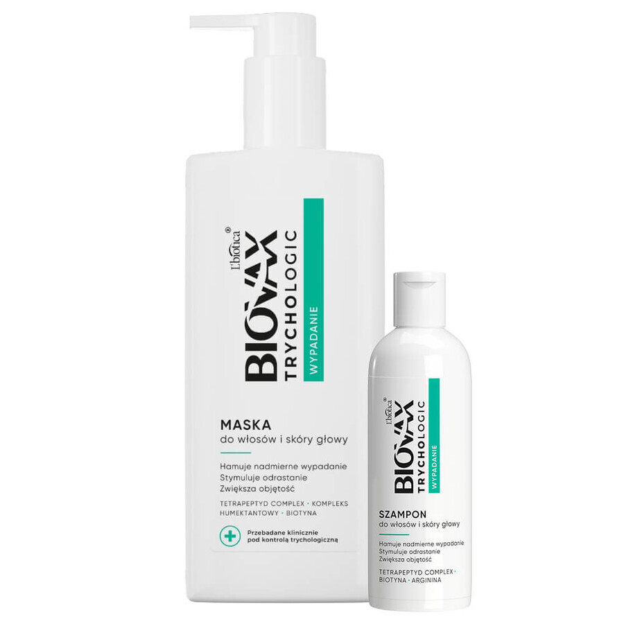 Biovax Trychologic Prolaps, masker voor haar en hoofdhuid, 200 ml + shampoo voor haar en hoofdhuid, 50 ml gratis