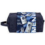 Kit Nivea Men Silver Control, balsam aftershave, 100 ml + gel de duș, 250 ml + roll-on antiperspirant, 50 ml + trusă de machiaj gratuit