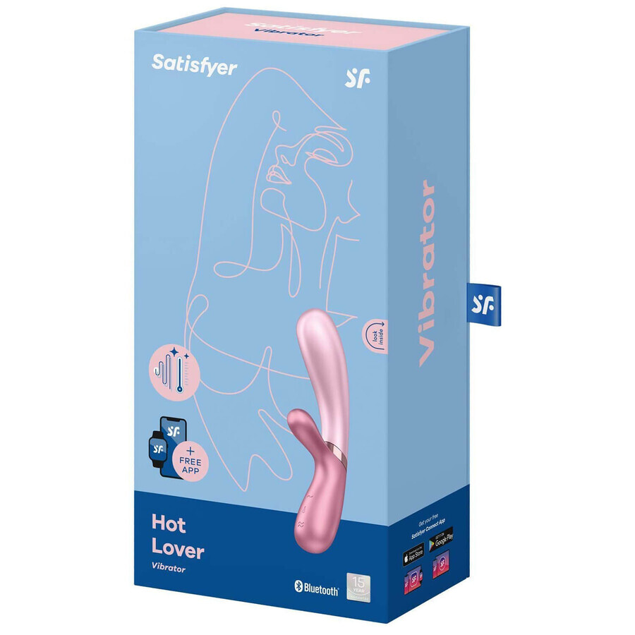 Satisfyer Hot Lover, verwarmde bunny vibrator, app-gestuurd, roze