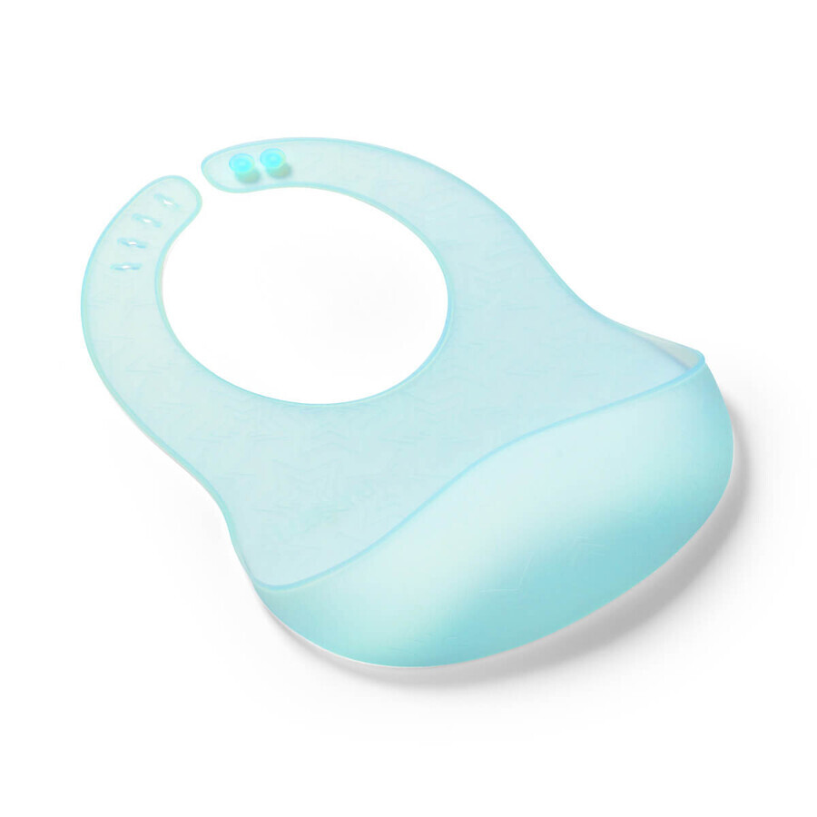 BabyOno, ultradun silicone slabbetje, blauw, vanaf 6 maanden, 1 st