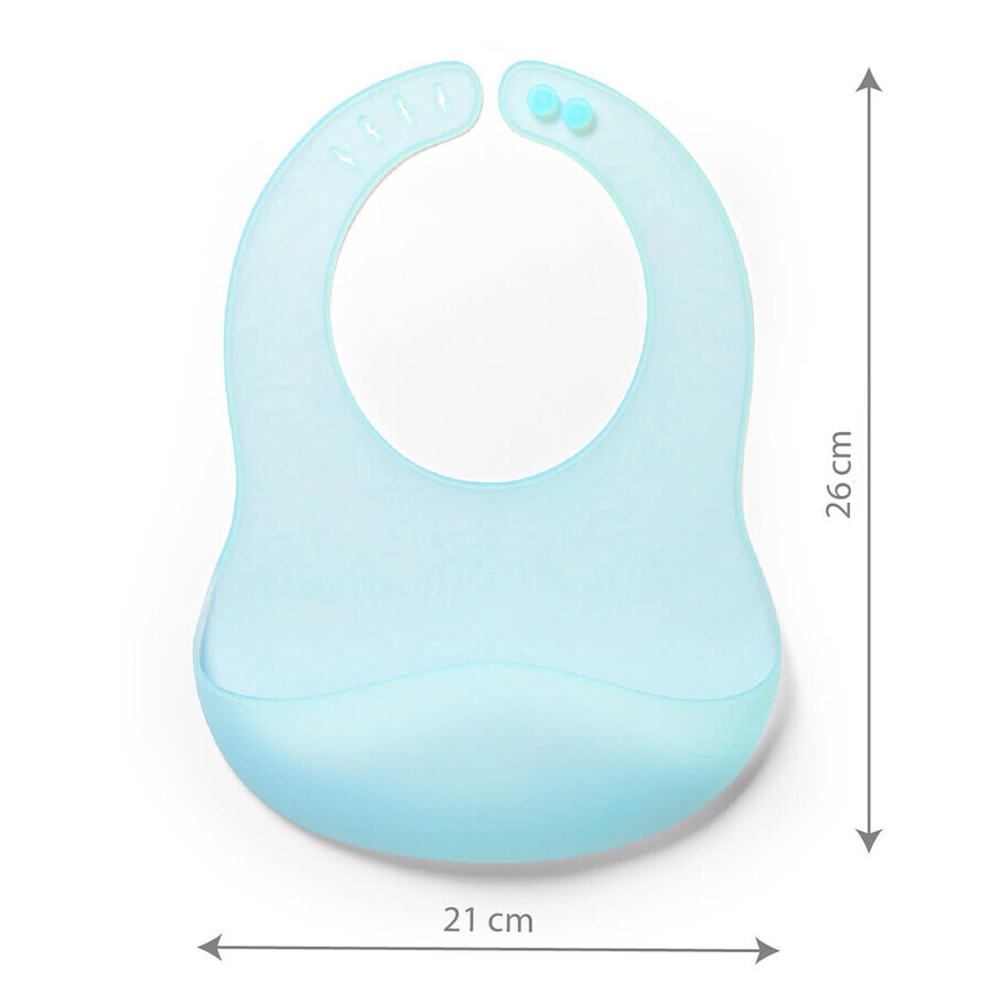 BabyOno, ultradun silicone slabbetje, blauw, vanaf 6 maanden, 1 st