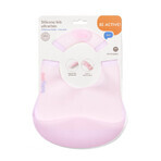 BabyOno, ultradun silicone slabbetje, roze, vanaf 6 maanden, 1 stuk