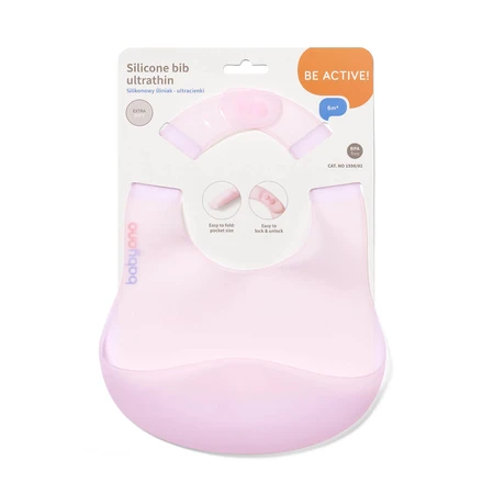 BabyOno, ultracienki śliniak silikonowy, różowy, od 6 miesiąca, 1 sztuka: ceny i cechy