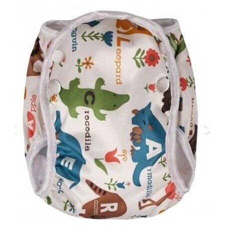 T-Tomi badpak met luier, wit safari, maat S 5 - 8 kg