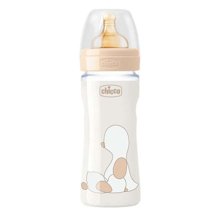 Biberon avec tétine en caoutchouc et débit réglable, Original Touch, unisexe, +0 mois, 250ml, Chicco