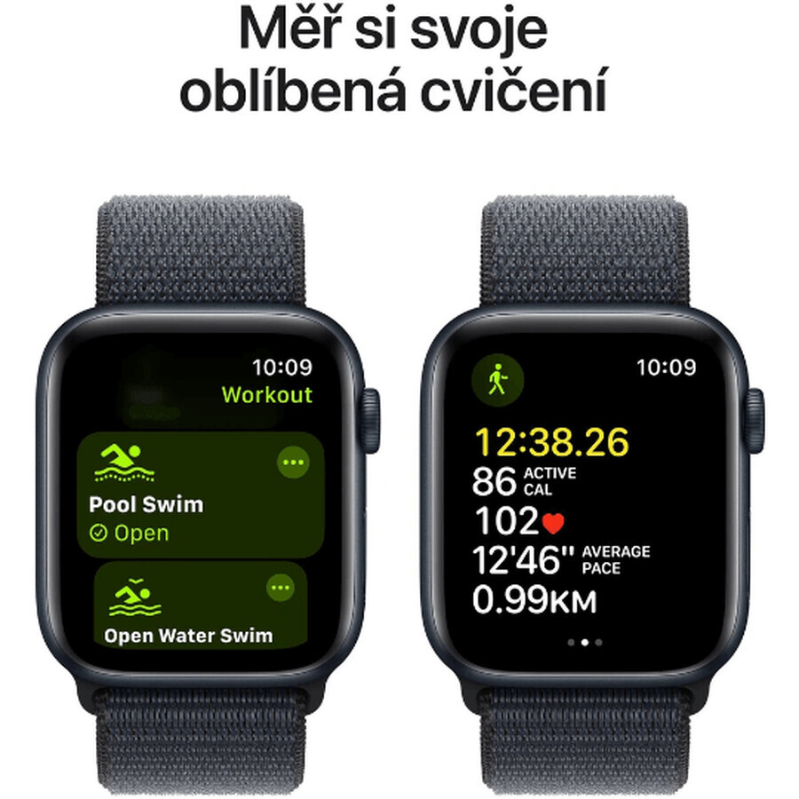 Apple Watch SE GPS 40mm Middernacht aluminium behuizing met Sport Ink-lus