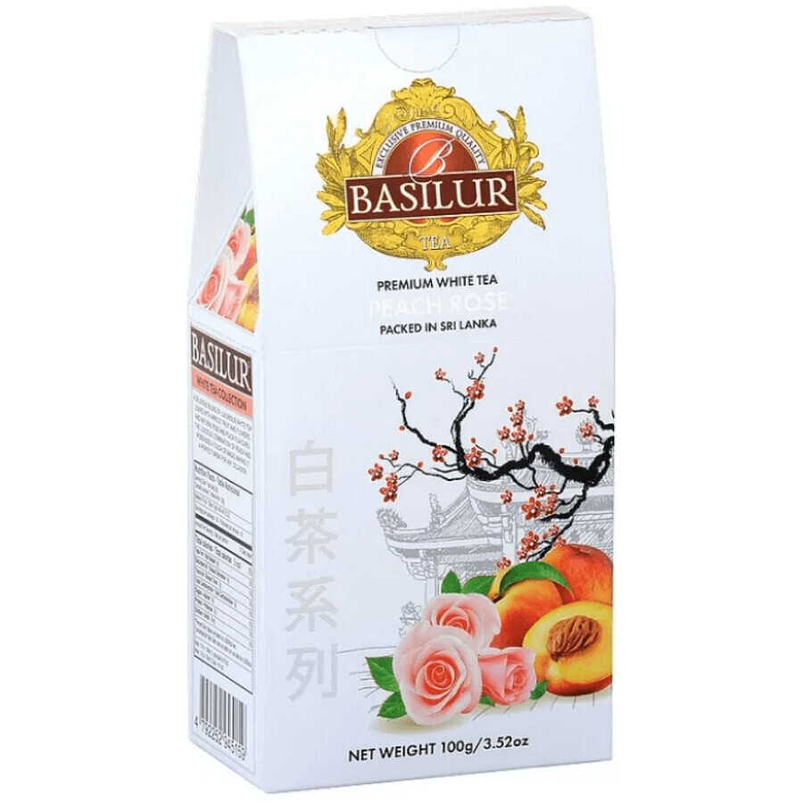 Basilur Witte thee perzik roos papier 100 g