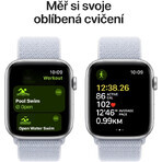 Apple Watch SE (2024) Cellular 40 mm, aluminium zilver met wolkenblauw schakelbandje