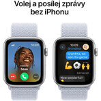 Apple Watch SE (2024) Cellular 40 mm, aluminium zilver met wolkenblauw schakelbandje