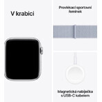 Apple Watch SE (2024) Cellular 40 mm, aluminium zilver met wolkenblauw schakelbandje