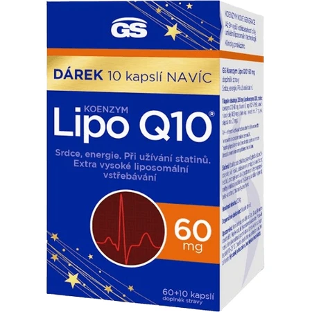 GS Co-enzym Lipo Q10 60 mg, 60 + 10 capsules