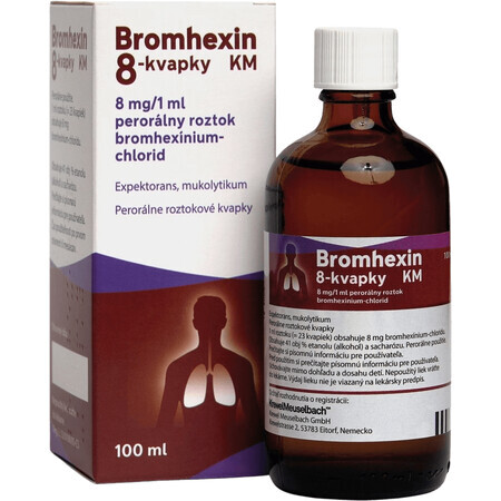 Broomhexine 8-druppels KM sol per 100 ml