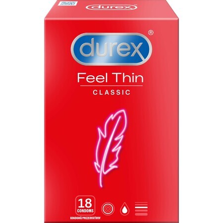 Durex Feel Thin Classic Condoms 18 pièces