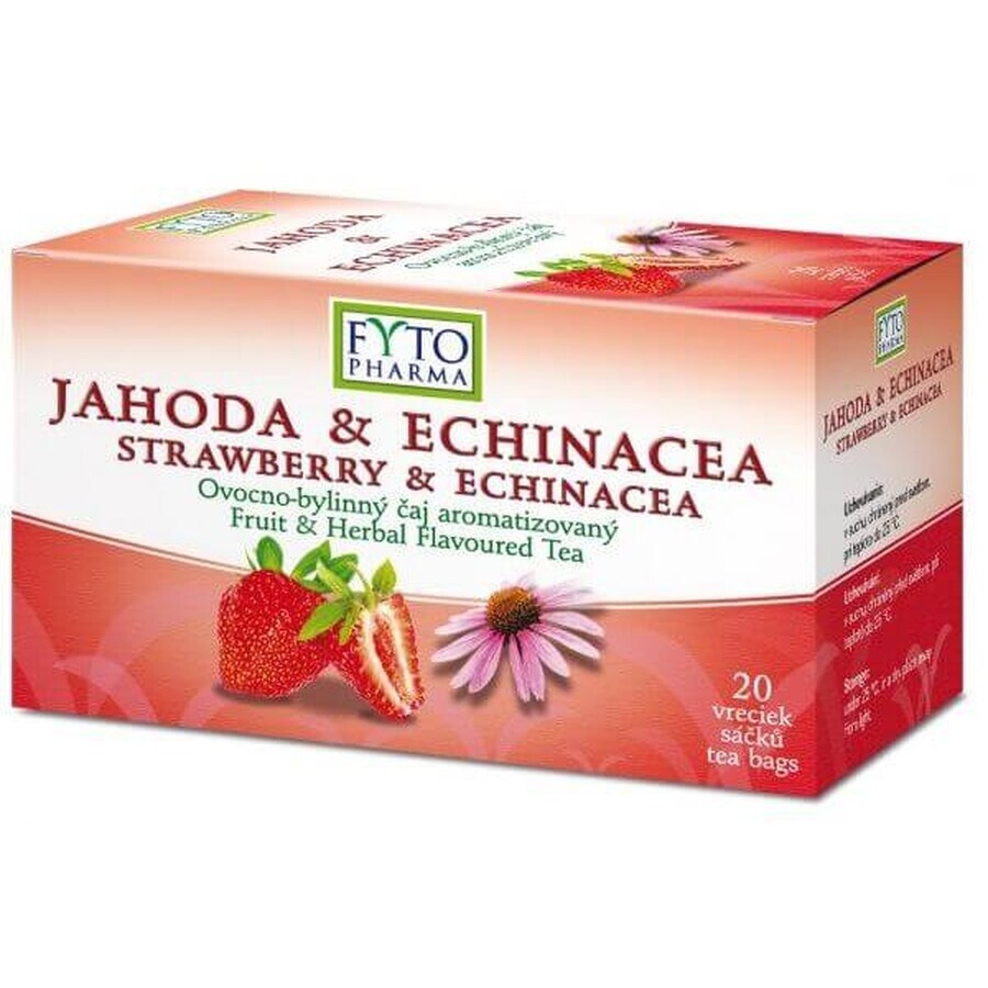 Fyto Pharma Tisane de fruits à la fraise et à l'échinacée en sachets avec entonnoir 20 x 2 g