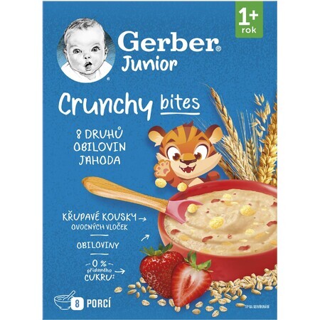 Gerber Junior aardbeienpap zonder melk met krokante stukjes 200 g