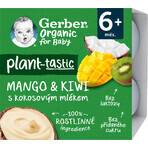 Gerber Bio 100% plantaardig mango en kiwi toetje met kokosmelk 4 x 90 g