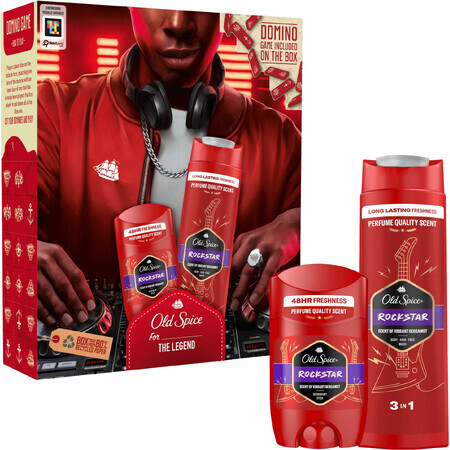 Set regalo Old Spice Rockstar con deodorante solido da 50 ml e gel doccia da 400 ml