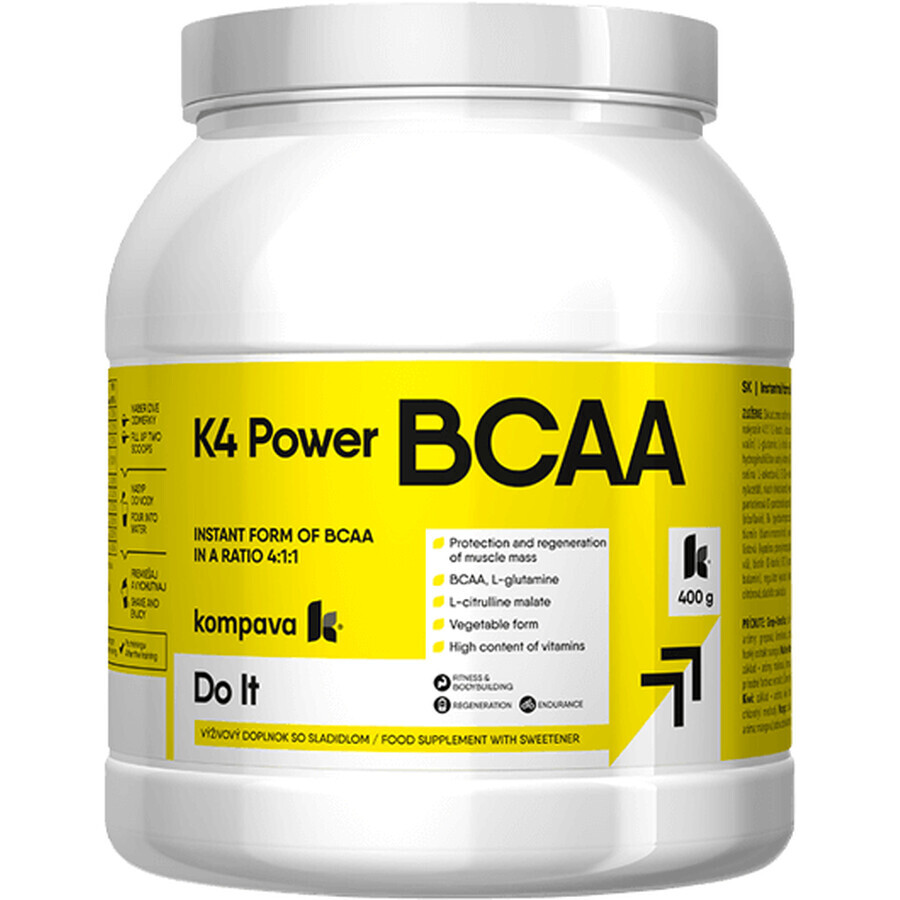 Kompava Kompava K4 Power BCAA, framboos-limoen 36 doses 400 g