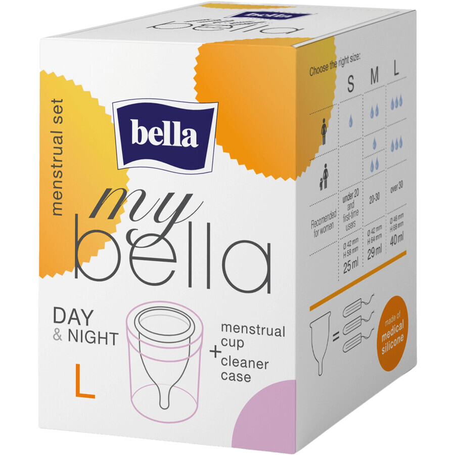 Bella menstruatiecup + reinigingshoes maat L