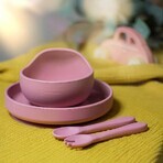 Petite&Mars Silicone bowl with suction cup TAKE&MATCH Dusty Rose 6m+ 350 ml