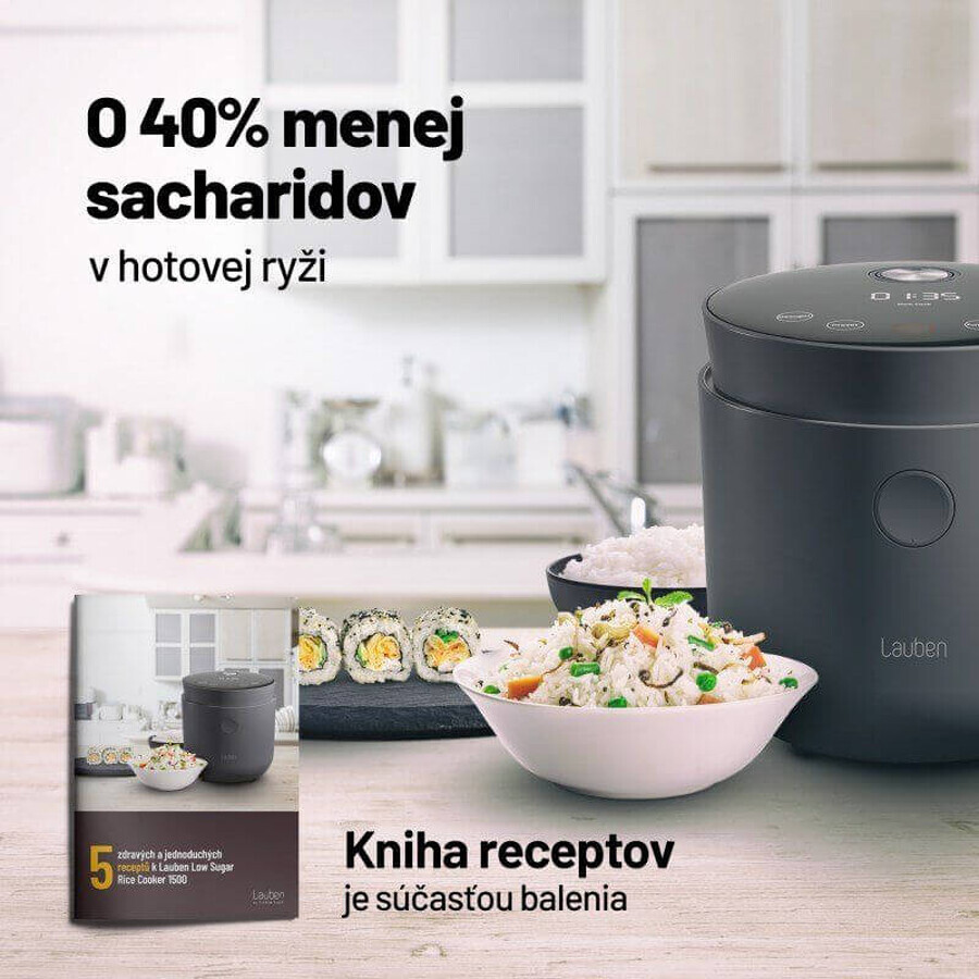 Lauben Low Sugar Rice Cooker 1500AT Fierbător de orez, negru