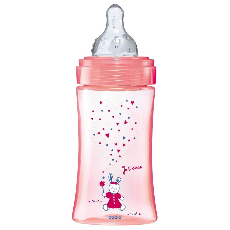 Biberon pentru initiere anti-colici, Unicorn, 270 ml, 0-6 luni, Dodie