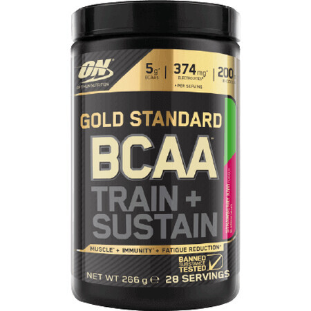 Optimum Nutrition Gold Standard BCAA Train Sustain Aardbei Kiwi 266 g