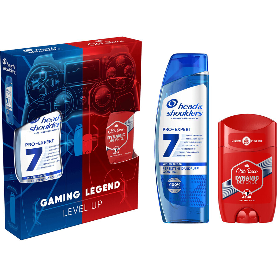 Set Head & Shoulders Gaming Legend Head & Shoulders 7v1 ProExpert 250 ml shampoo + Old Spice Dynamic Defence 65 ml deodorante