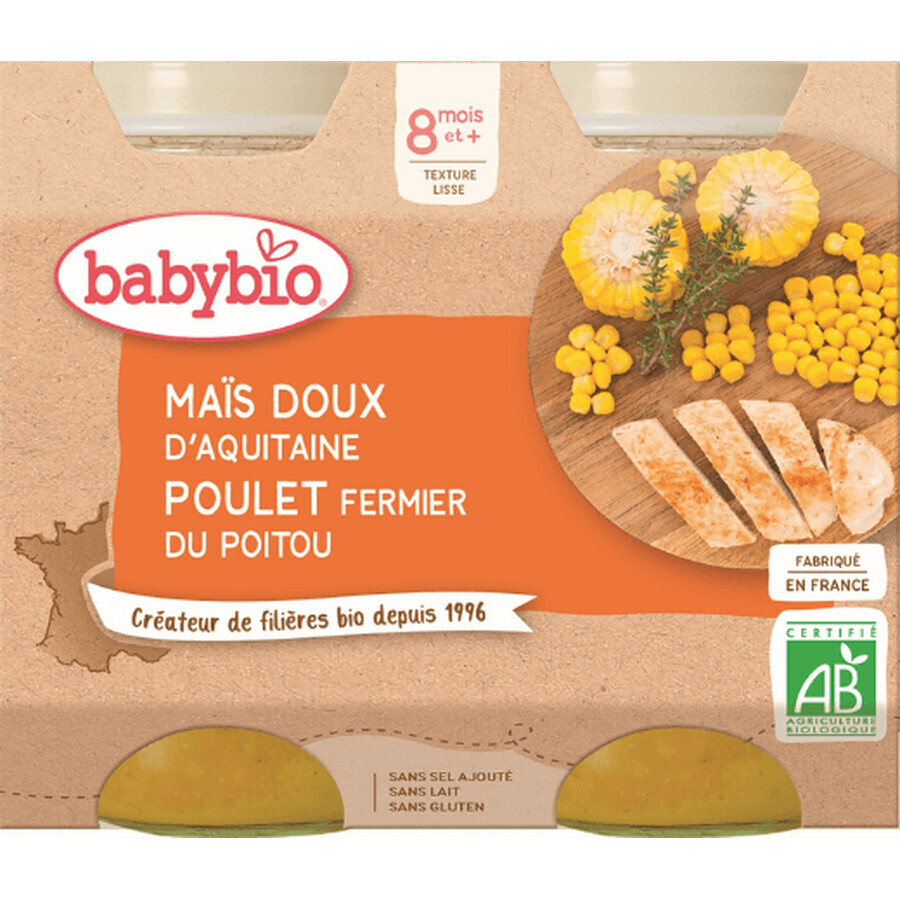 Babybio menu zoete maïs met kip 2 x 200 g