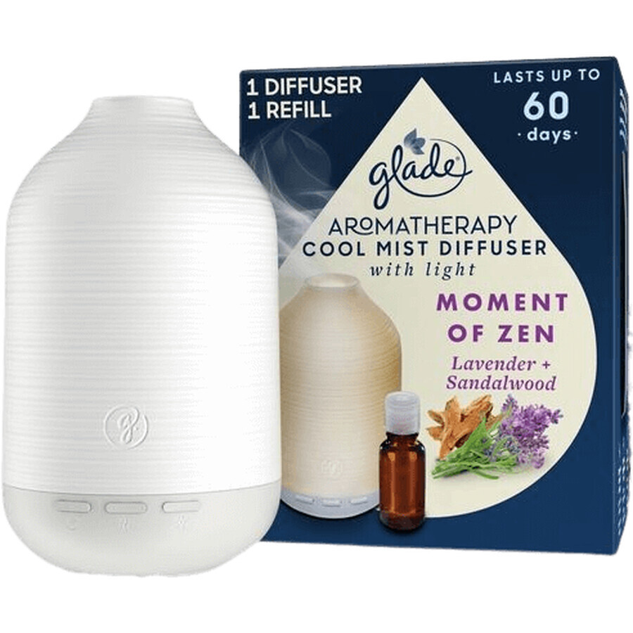 Glade aromatherapy diffuser and Cool Mist Moment of Zen refill