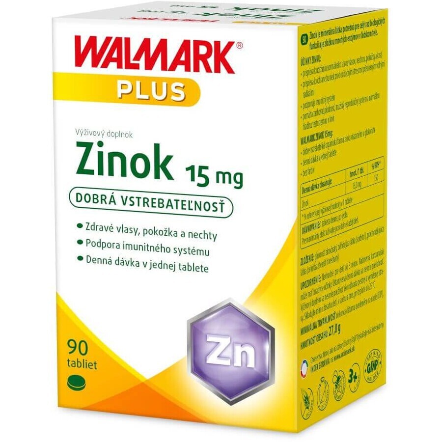 Walmark Zink 15 mg 90 tabletten