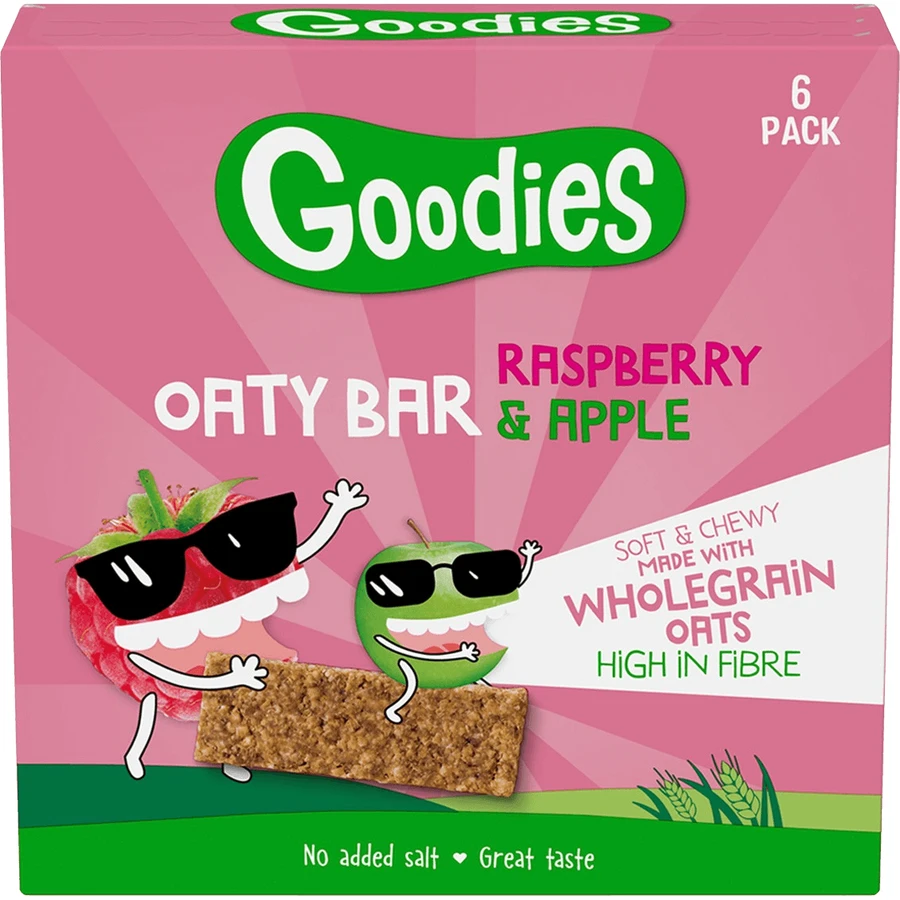 Goodies Oat bars with raspberries and apple 6 x 23 g
