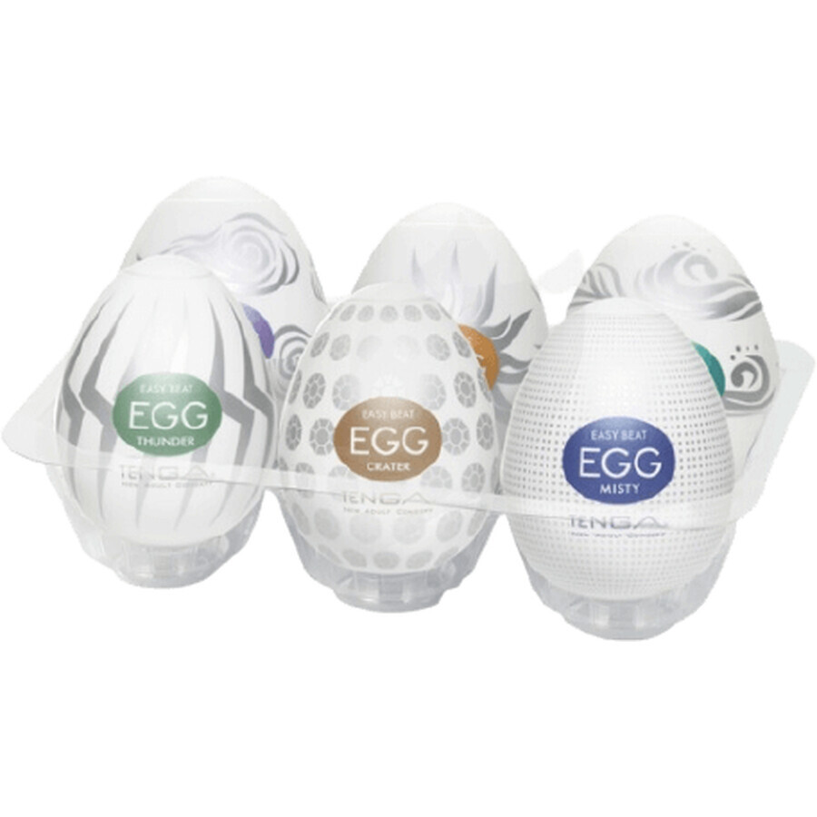 Set di masturbatori maschili Tenga Egg Mix 2, 6 pezzi