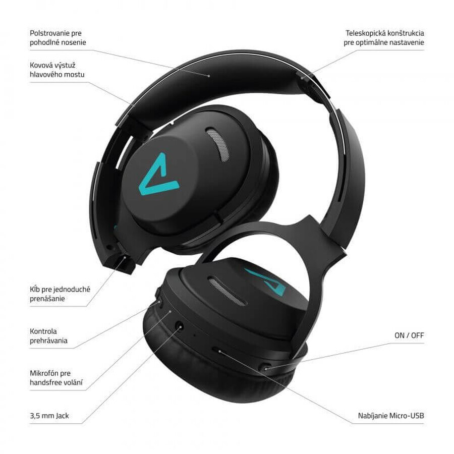 Casque sans fil LAMAX Muse2, noir