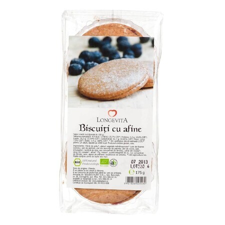 Biologische koekjes met bosbessen, 175 g, Longevita