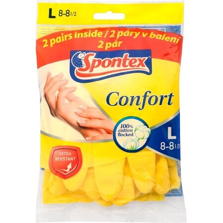 Spontex Comfort handschoenen maat. L, 2 x 2 stuks