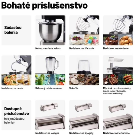Procesador de alimentos Lauben Kitchen Machine 1200WT