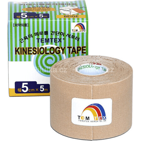 Temtex Kinesology tape Bandă bej 5cm x 5m