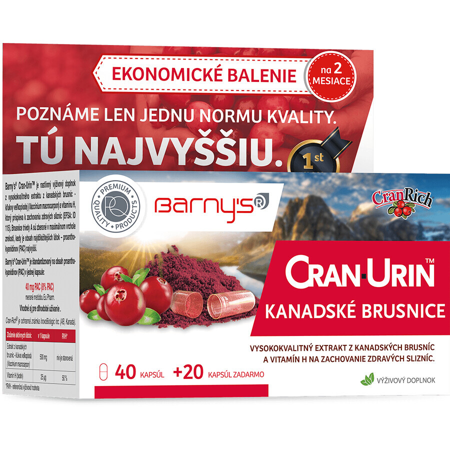 Barny's CRAN-URIN CANADIAN BRUSH 60 capsules