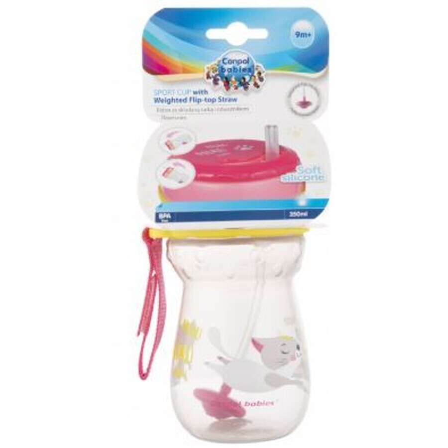 Canpol kids Vaso deportivo con pajita y peso 350 ml